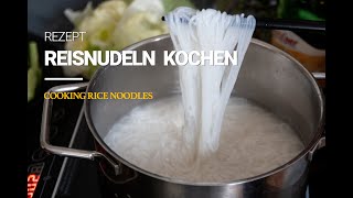 Basic I Wie kocht man Reisnudeln I Cooking rice noodles I Bun ricenoodles reisnudeln kochen bun [upl. by Lail]