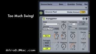 Adjusting Swing on Ableton Lives Arpeggiator [upl. by Roobbie]