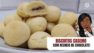 BISCOITOS CASEIRO RECHEADO COM CHOCOLATE MUITO PRÁTICO DE FAZER [upl. by Lucilla]