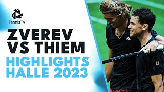 Alexander Zverev vs Dominic Thiem Highlights  Halle 2023 [upl. by Klecka]