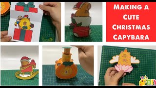 Making a Cute Christmas Capybara  Capybara Crafts  Cute Capybara Christmas Craft [upl. by Cronin]