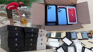 i Found Many New iPhone 13 Pro Max Box on The Road  How to restore Cracked Phone [upl. by Leakcim]