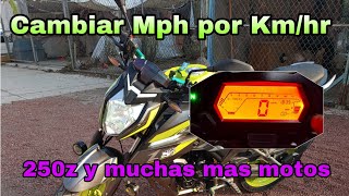 Como cambiar de mph a kph millas a kmhr el TABLERO de la 250z Y OTRAS MOTOS [upl. by Aela]