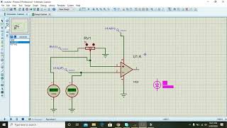 simulation of comparator circuit with opamp in proteus  How to make comparator circuit in proteus [upl. by Sueddaht609]