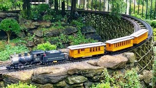 HUGE GScale Garden Railroad Outdoor Toy Trains [upl. by Ylagam]