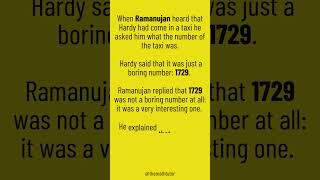 The Fascinating HardyRamanujan Number Explained mathhistory mathfacts mathshorts [upl. by Suhcnip]