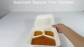 EcoFriendly Biodegradable Sugarcane Bagasse Food Container Packaging Disposable Lunch Box [upl. by Lamond755]