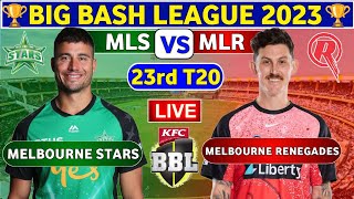 🔴Live Melbourne Renegades vs Melbourne Stars  MLR vs MLS Live 23rd Match T20 Big Bash League 2024 [upl. by Trudy586]