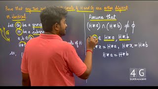 Any two right or left cosets of H and G are either disjoint or identical Discrete Maths Unit 4 [upl. by Ebby]