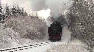 Der Barwagenzug im verschneiten Zittauer Gebirge am 3 Januar 2010 [upl. by Sybille693]