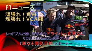 【F1ニュース】レッドブルとRB、今季中はドライバー変更なし。リカルド＆ローソンのテストは「単なる撮影目的」とホーナー [upl. by Leotie535]