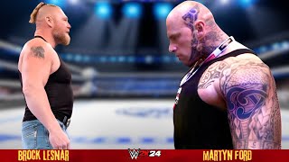 🔥WWE 2K24  Brock Lesnar vs Martyn Ford  WWE Oct 28 2024 [upl. by Broddy]