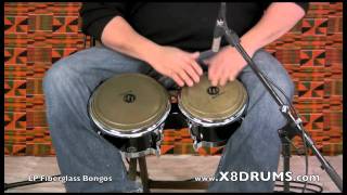 Bongos at X8 Drums LP Fiberglass Bongos LP200XF [upl. by Shirlie]