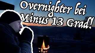 Minus 13 Grad  eiskalter Overnighter  Winter Bushcraft  Mega Aussicht [upl. by Alroi]