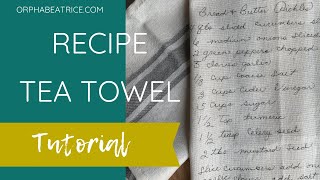 How to copy a recipe on to a Tea Towel  Great Mothers Day gift idea 2020 [upl. by Ekoorb]