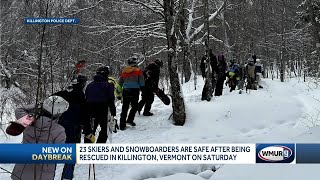 23 skiers rescued in Killington Vermont [upl. by Ylhsa]