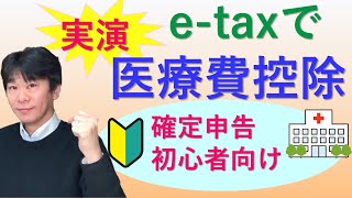 確定申告での医療費控除、etaxで実演【個人事業主、サラリーマンの確定申告】 [upl. by Roderick592]