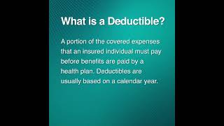 Health Insurance Terms Explained Deductible [upl. by Anelac]