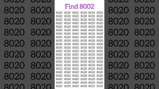 challenge yourselft to spot 8002 in 3 seconds iqtest shorts [upl. by Ojybbob]