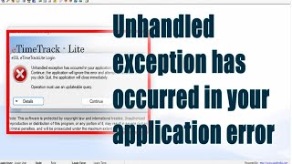 Unhandled exception has occured in your application error  ESSL attendance software login error [upl. by Atile]