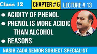 Acidity of Phenol  Phenol is more acidic than Alcohol  CHEMISTRY CLASS PASHTO NASIBZADASSS [upl. by Dominus]