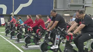 CycleNations stationary bike relay event raises awareness of strokes how to prevent them [upl. by Boyce436]