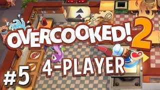 Overcooked 2  5  ELEVATORS IN A KITCHEN 4 Player Gameplay [upl. by Iadahs76]