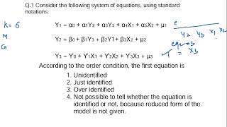 Identification Problem in Simultaneous Equations Order Condition UGCNET ECONOMICS [upl. by Ylrehs]