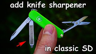 Great idea how to add a knife sharpener to Victorinox Classic SD [upl. by Euqininod]