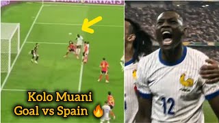 Kolo Muani Header Goal Vs Spain  Spain Vs France Highlights  Euro 2024 [upl. by Enialehs]