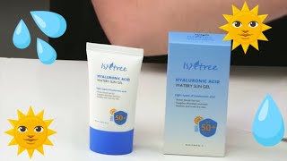 Isntree 🌞 Hyaluronic Acid Watery Sun Gel SPF50 PA Sunscreen Review and How to Use [upl. by Nosliw]