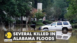 US Heavy rains trigger floods in Alabama several killed  WION Climate Tracker  WION English News [upl. by Norrehc]