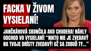 Náhly odchod vo vysielaní Moderátorka Jančkárová to psychicky nezvládla RANA ktorú nečakala… [upl. by Parrish221]