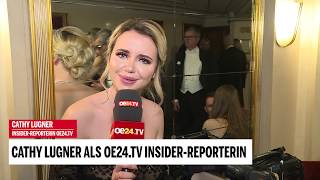 Opernball Cathy Lugner als oe24TVInsiderReporterin [upl. by Htezzil]