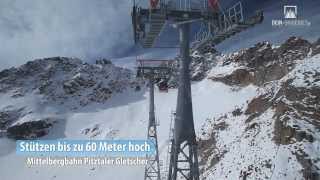 Fahrt mit der Mittelbergbahn am Pitztaler Gletscher [upl. by Engedi]