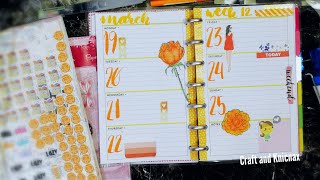 Mini Happy Planner Weekly Layout using Stamps Stickers Watercolor [upl. by Valida]