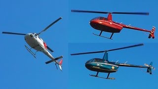 2x Robinson R66 and Eurocopter AS355 Landing at Skiathos  Helicopter Formation Plane Spotting [upl. by Hgeilyak]