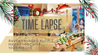 Christmas Jigsaw Puzzle TimeLapse  Ravensburger Puzzle  Merry Mischief  1000 Pieces [upl. by Verena247]