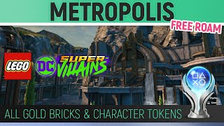 LEGO DC SuperVillains  All Gold Bricks amp Tokens  Metropolis 🏆 All Collectibles Free Roam [upl. by Arada615]