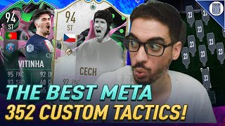 THE BEST META 352 FORMATION amp CUSTOM TACTICS FOR FIFA 23 ULTIMATE TEAM [upl. by Darton761]