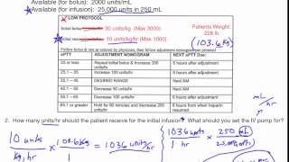 Dosage Calculation using a Heparin Protocol [upl. by Venable]