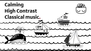 Baby Sensory  High contrast Mozart classical music fun Brain Development Boats  black white [upl. by Eirena]