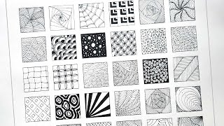 30 Easy Zentangle Patterns  Step by Step Zentangle Tutorial for Beginners [upl. by Aineval]