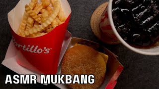 ASMR PORTILLOS CHARBROILED DOUBLE CHEESEBURGER amp FRIES MUKBANG EATING SOUNDS [upl. by Roehm]