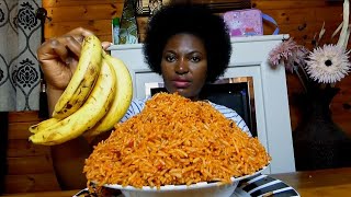 Cook and Eat with Me the best jollof rice ever Mukbang asmr [upl. by Michelina]