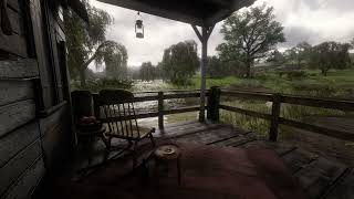 Watch the Rain at the Stillwater Creek Cabin  RDR2 Relaxing Nature and Cabin Ambience 4K NO LOOPS [upl. by Nets]