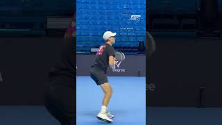 Jannik Sinner amp Taylor Fritz Training at the ATP Fknals 2024 [upl. by Leinad]