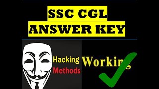 SSC CGL ANSWER KEY 🔐 HACK IS WORKING NOW SSCGL [upl. by Neddie69]