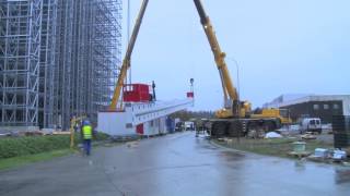 Agristo Nazareth Hoisting of automated stacker cranes by Dematic NV formerly Egemin Automation [upl. by Riggall]