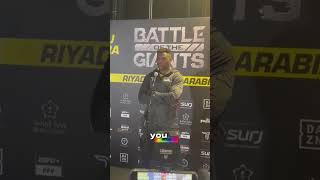 Ultimate Showdown Wrestling vs Jiu Jits Ngannous post fight itw pfl mma battleofthegiants [upl. by Raual]